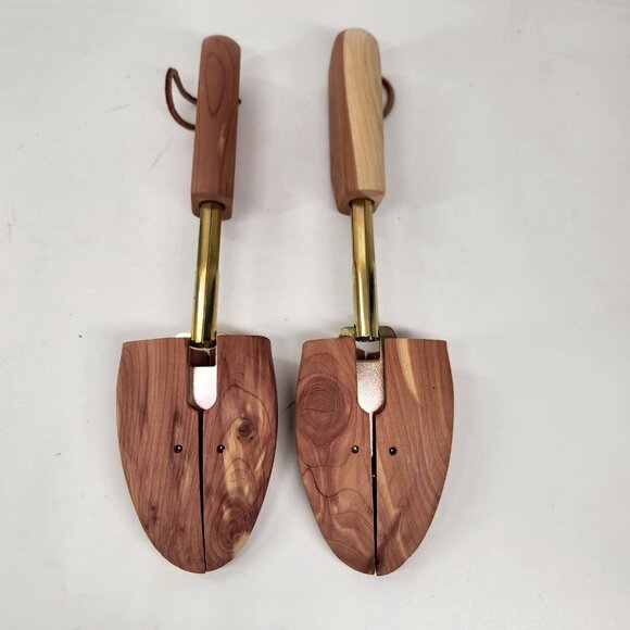 Stratton Adjustable Split Toe Cedar Wooden Shoe Tree Set Mens Luxe - Picture 4 of 4
